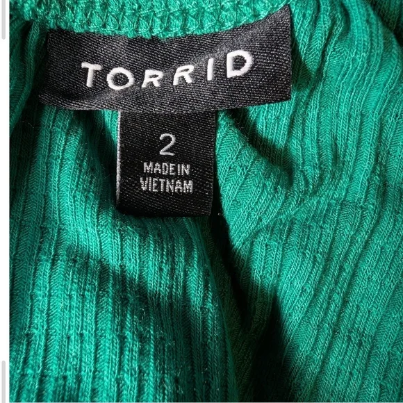 Pre-owned Torrid Teal Blouse with Gathered Details - Picture 3 of 9